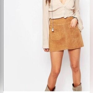 Free People Boho Chic Western Mini Skirt